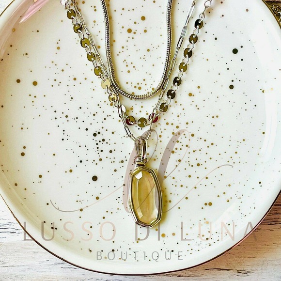 KENDRA SCOTT Dani Silver Triple Strand Necklace in Golden Abalone NWT